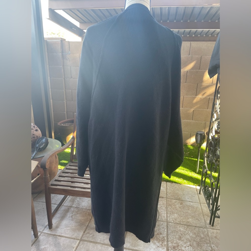 Free People Unisex Oversize Thick Cotton Ribbed Single Button Black Cardigan S P - Picture 3 of 16